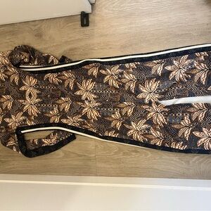 FARMRIO ADIDAS Floral Printed Maxi Dress in Navy and Beige